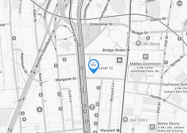 Map to Harbourside Cardiology Sydney CBD