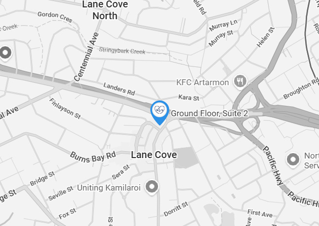 Map to Harbourside Cardiology Lane Cove